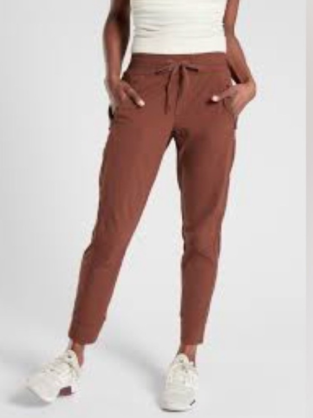 Athleta Rust-Brown Drawstring Jogger Pants